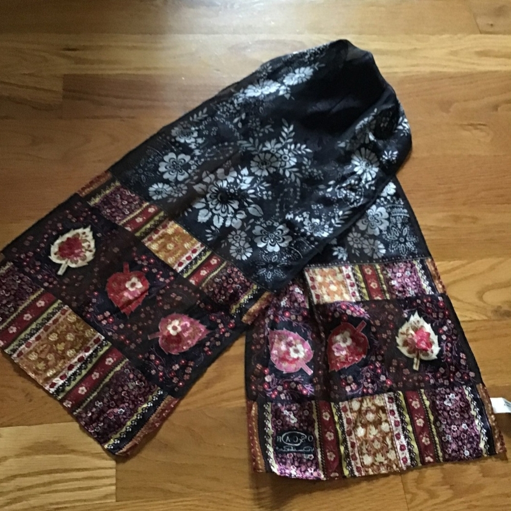 Floral Patchwork Fall Silk Scarf